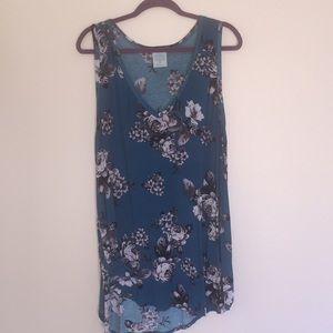 Freeloader Teal Floral High-Low Top